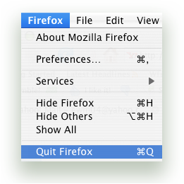 quit firefox